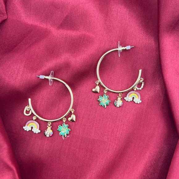 SUGARFIX by BaubleBar Lucky Charm Hoop Earrings – Fun & Colorful! - Picture 8 of 8